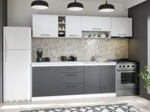 Set Mobila Bucatarie Mina Dual 260 Gri AntracitAlb C97