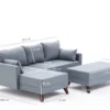 Coltar extensibil pe stanga, 205x140x85 cm, lemn, maro