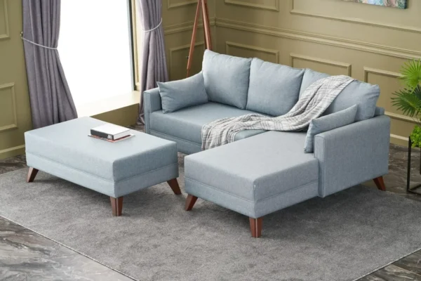 Coltar extensibil pe stanga, 205x140x85 cm, lemn, maro
